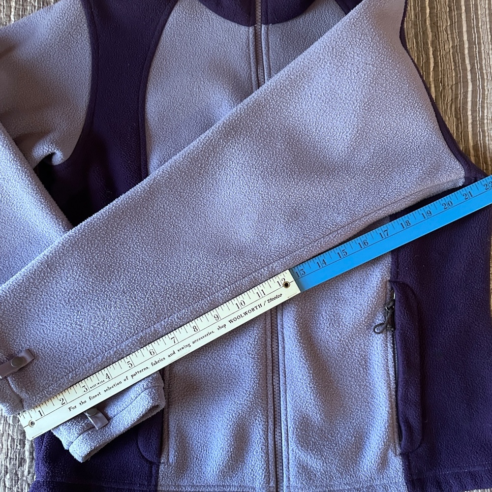 THE NORTH FACE Full Zip 2 Tone Purple Fleece Jacket Pockets Medium - Picture 9 of 12
